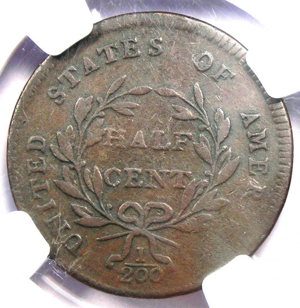 1797 Liberty Cap Flowing Hair Half Cent 1/2C - Certified NGC VF20 - ,250 Value - Fresh Stock Dated February 2026