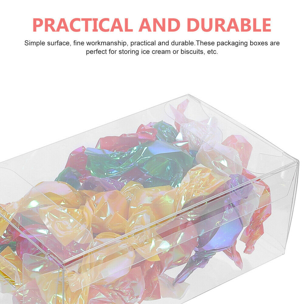 10pcs Transparent Practical Cake Popsicle Boxes Clear Biscuit Boxes - Fresh Stock Dated February 2026