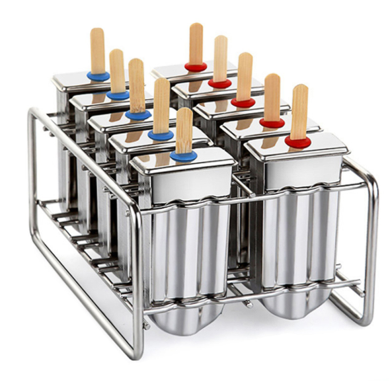 6/10Pc Stainless Steel Molds Ice Cream Sticks Mold Ice Lolly Popsicle Pop Holder - Fresh Stock Dated February 2026