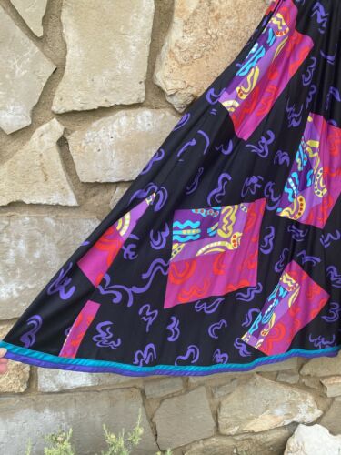 Vintage JEANNE MARC Full Maxi Skirt Size 8/10 Bright Multicolor Abstract Print - Fresh Stock Dated December 2025