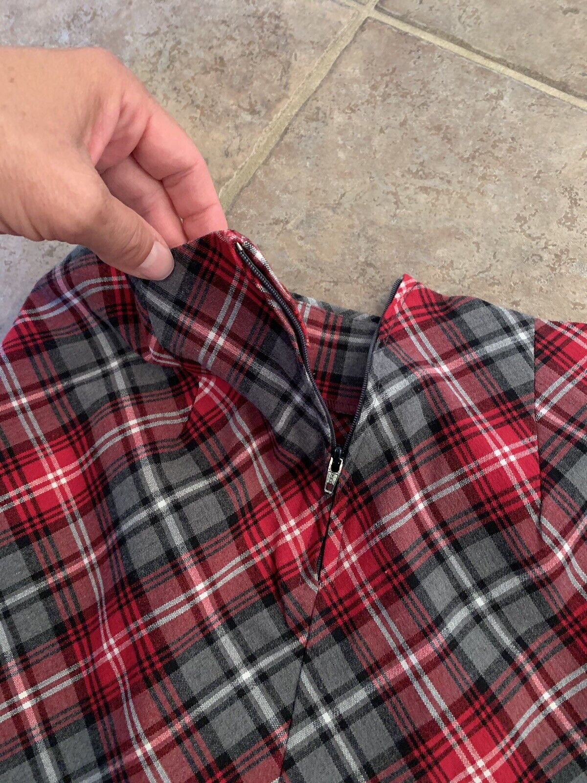 VINTAGE! Weathervane Stretch XS Red White Gray Tartan Plaid Short Mini Skirt - Fresh Stock Dated March 2026
