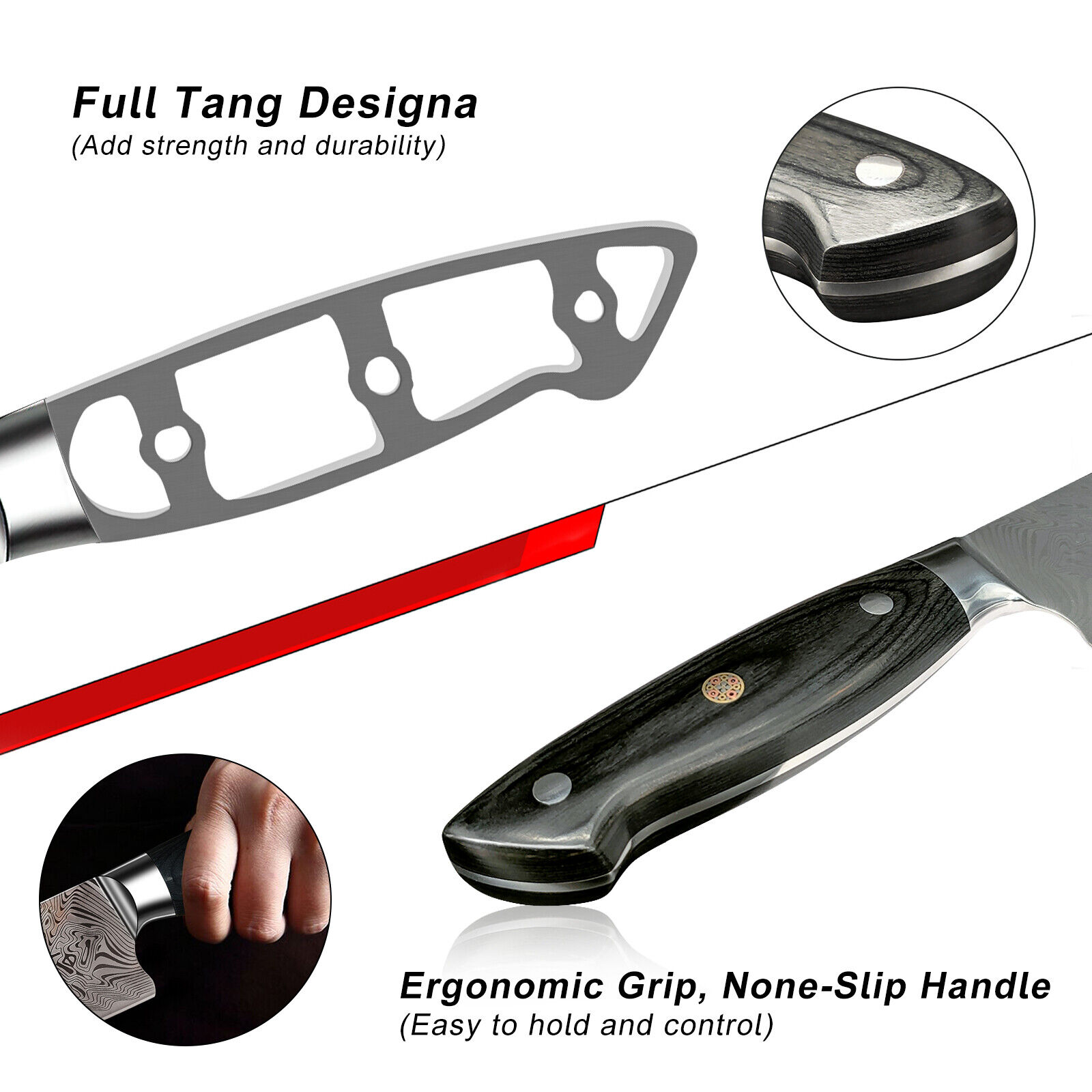 15 Pcs Kitchen Knife Set with Wooden Block Japan Carbon Stainless Steel Knives - Fresh Stock Dated December 2025