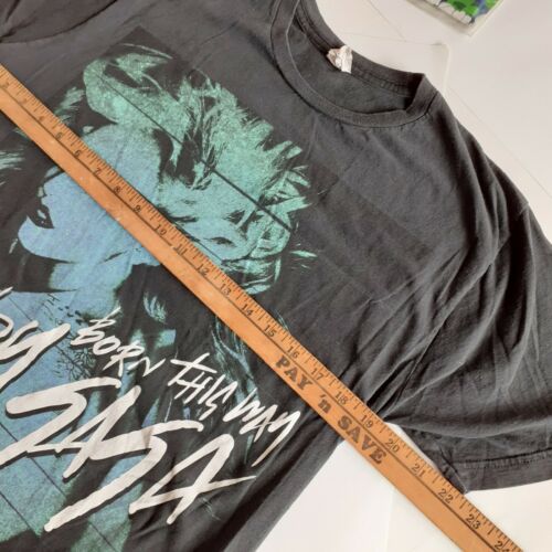 LADY GAGA Born This Way Distress Black T-SHIRT + White 2010 Lady Gaga SUNGLASSES - Fresh Stock Dated February 2026