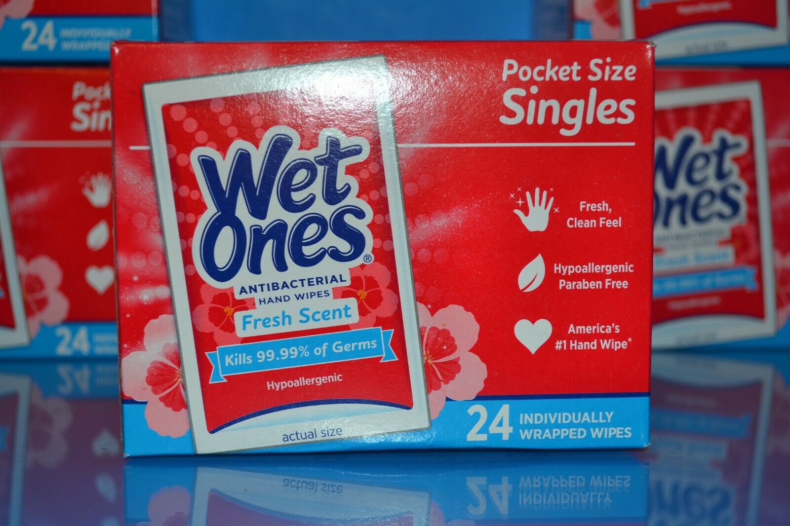 Lot Of 6 Wet Ones Wipes Fresh Scent Hand Wipes 24 Singles Each, Exp. 12/2022 - Fresh Stock Dated February 2026