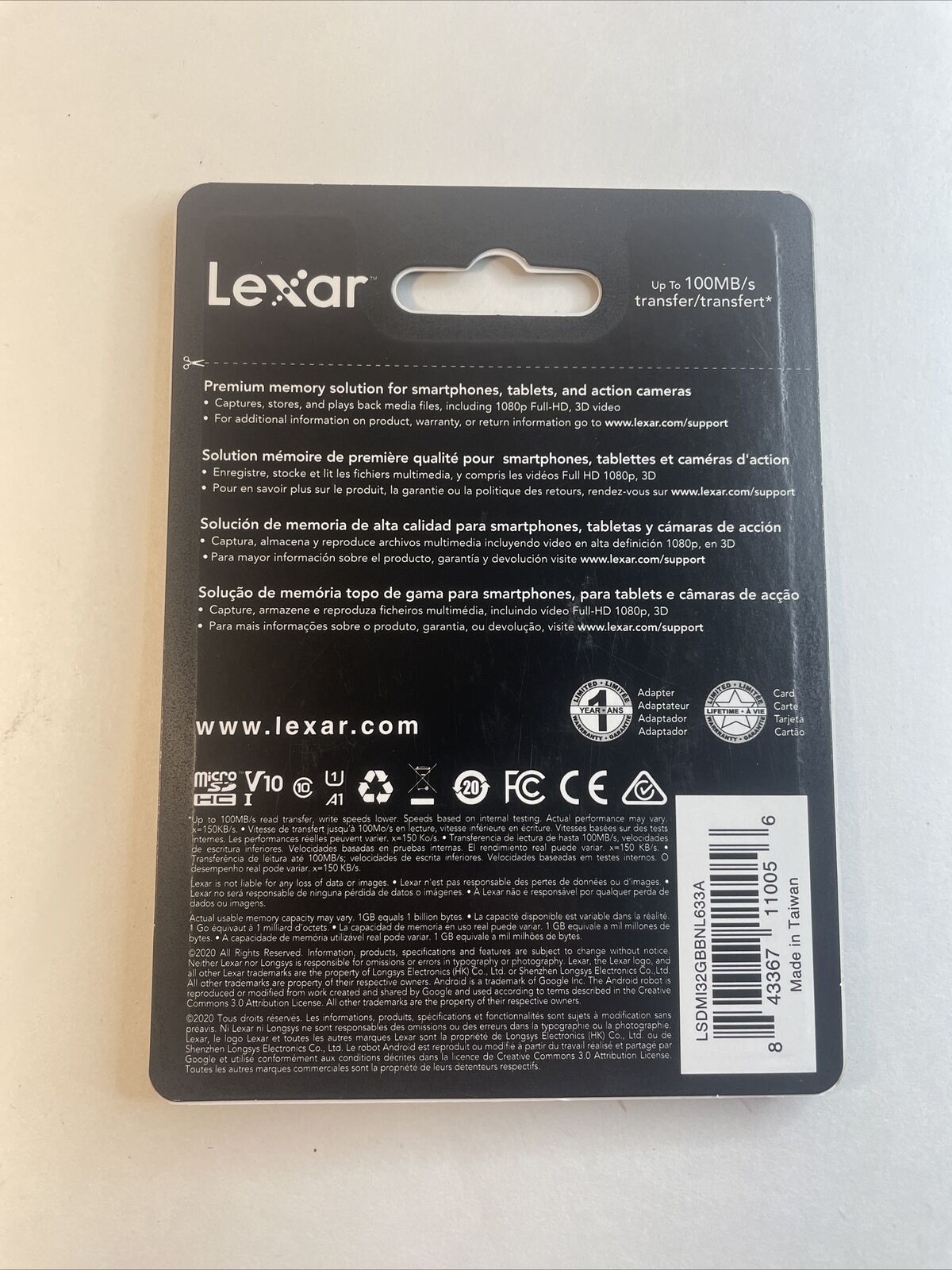 Lexar 32GB Memory card. High-Performance 633x microSDHC/microSDXC UHS-I NEW - Fresh Stock Dated February 2026