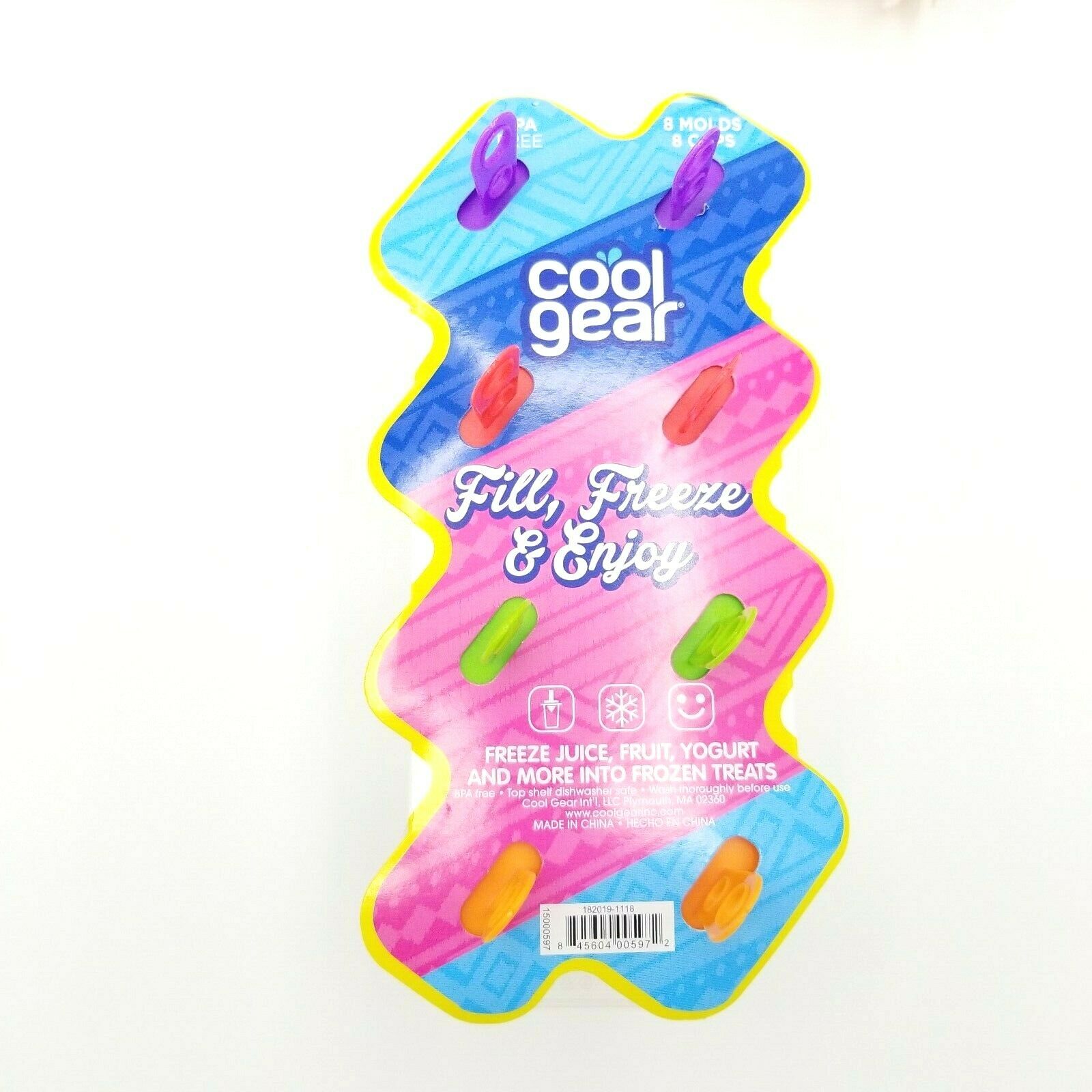 Cool Gear Ice Pop Trays Freeze Juice Fruit Yogurt Frozen Treats 16 Molds Caps - Fresh Stock Dated February 2026