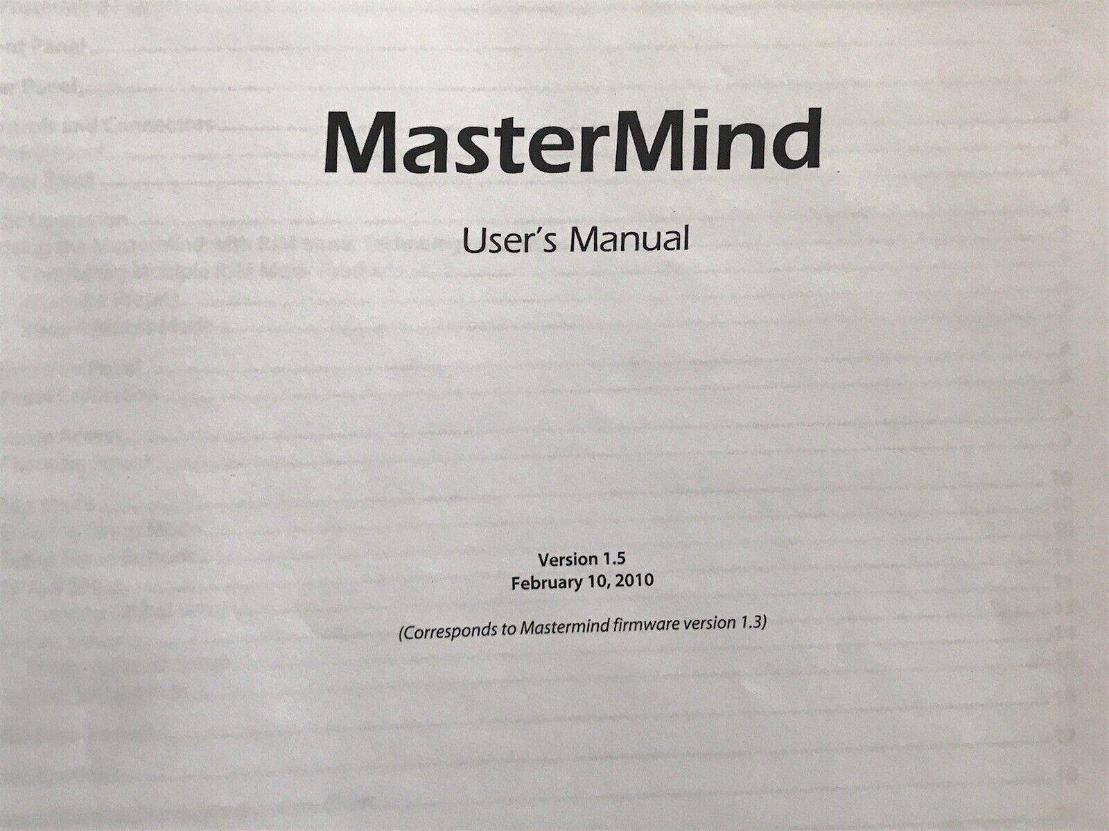 RJM Music Technology MasterMind MIDI Foot Controller User Manual - Fresh Stock Dated February 2026