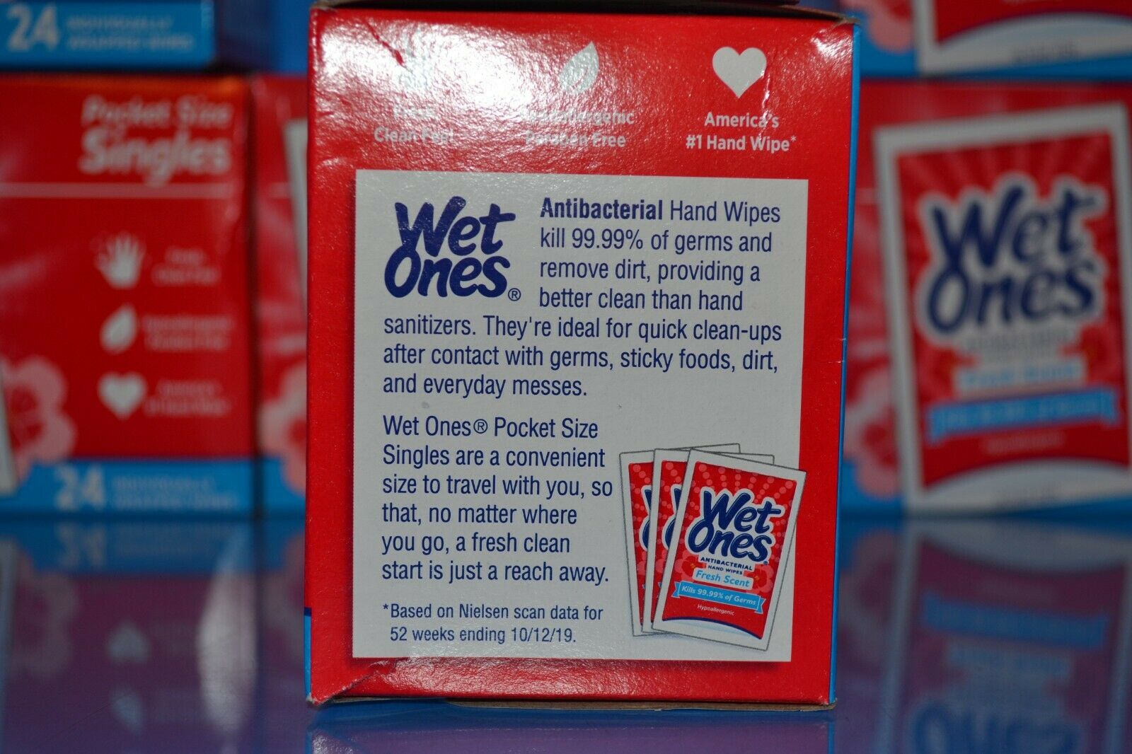 Lot Of 6 Wet Ones Wipes Fresh Scent Hand Wipes 24 Singles Each, Exp. 12/2022 - Fresh Stock Dated February 2026