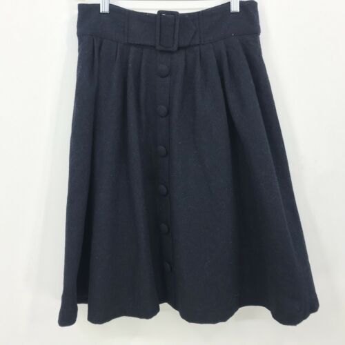 ModCloth Midi Skirt Size Medium Pleated Knee Length Wool Like Material Navy Blue - Fresh Stock Dated February 2026