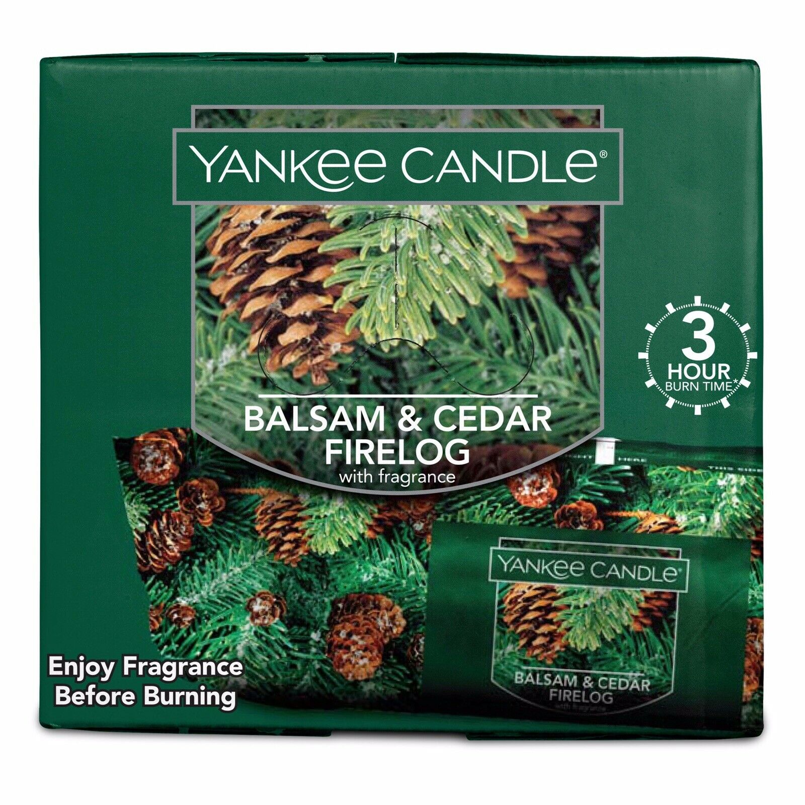4 Pack Firelogs Fire Log Yankee Candle Pine Mountain Balsam Cedar Fireplace New - Fresh Stock Dated December 2025