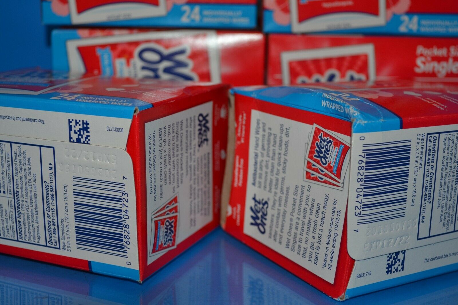 Lot Of 6 Wet Ones Wipes Fresh Scent Hand Wipes 24 Singles Each, Exp. 12/2022 - Fresh Stock Dated February 2026