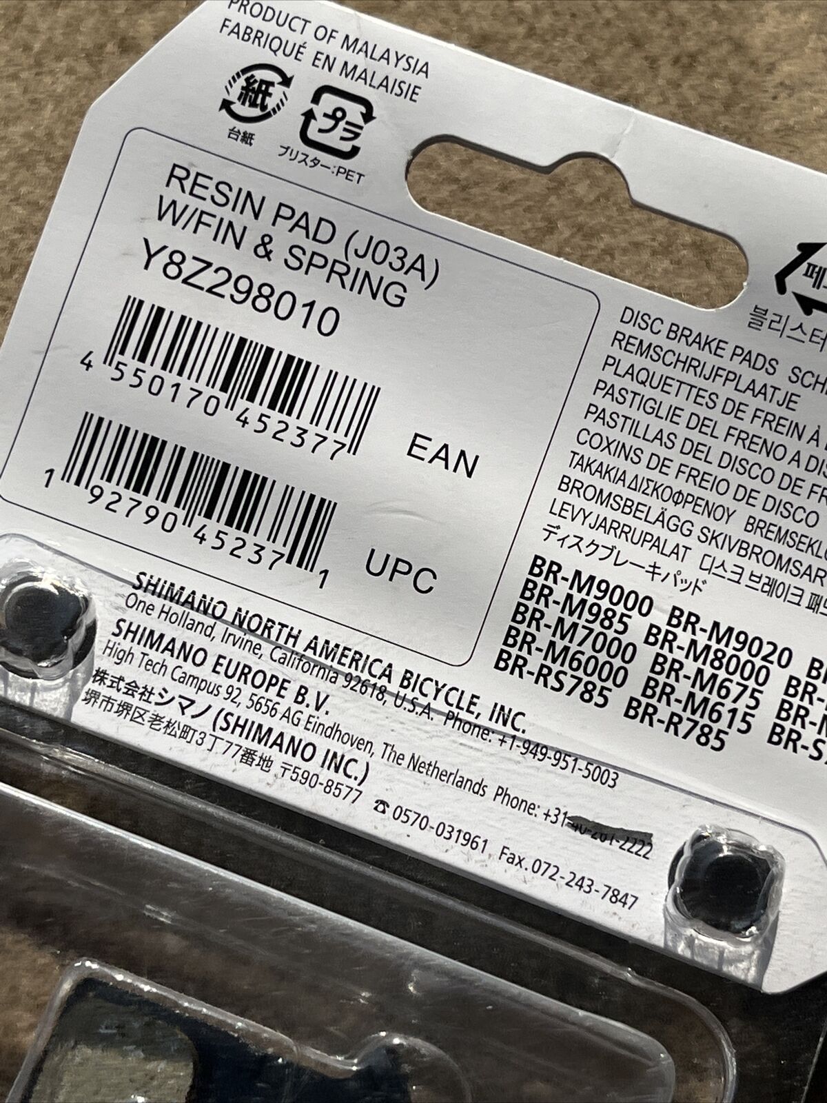 Shimano Disc Brake pads deore xt slx alfine jo3a resin with spring - Fresh Stock Dated February 2026