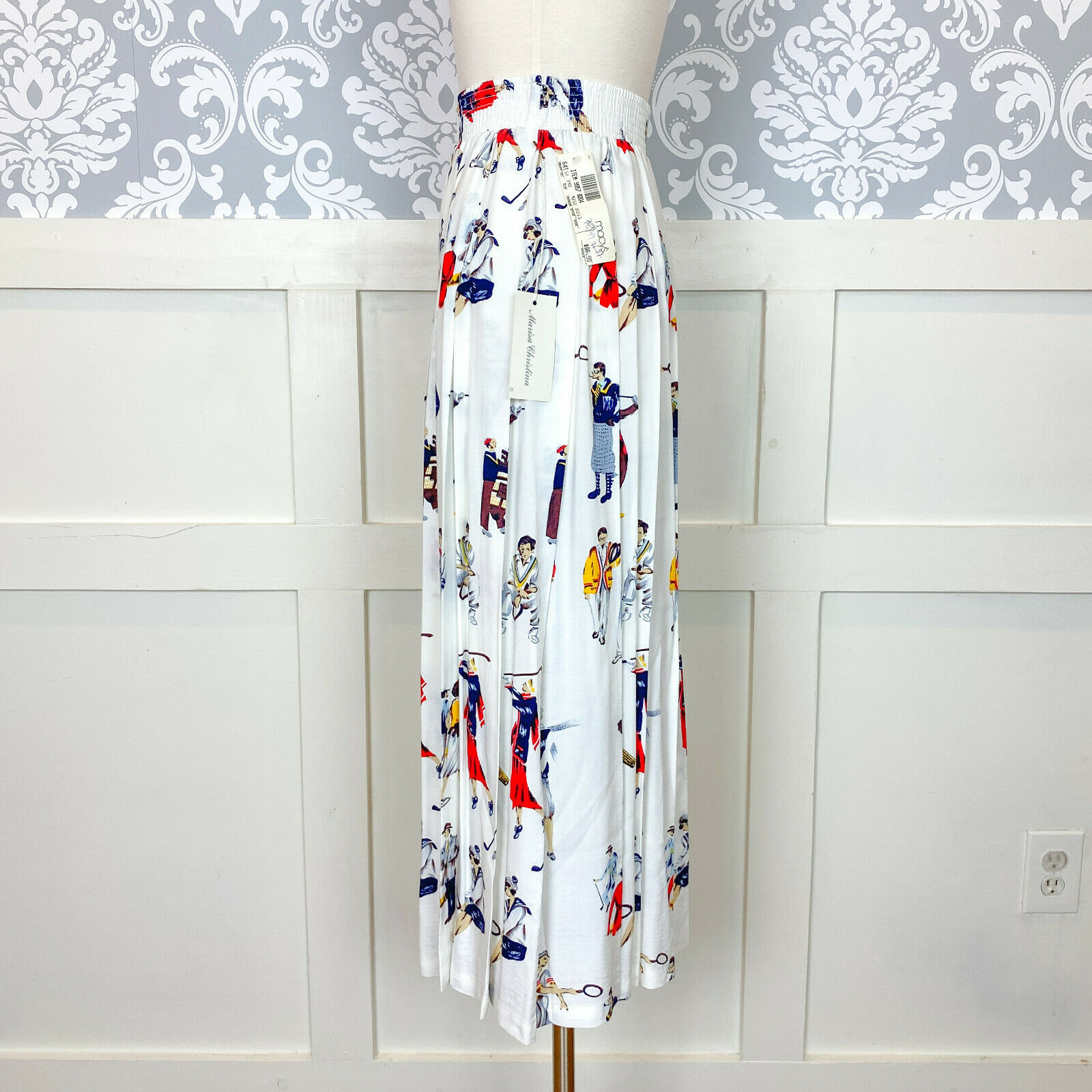 1980s Vintage Novelty Golf Print Circle Midi Skirt Size Small/Medium - Fresh Stock Dated February 2026