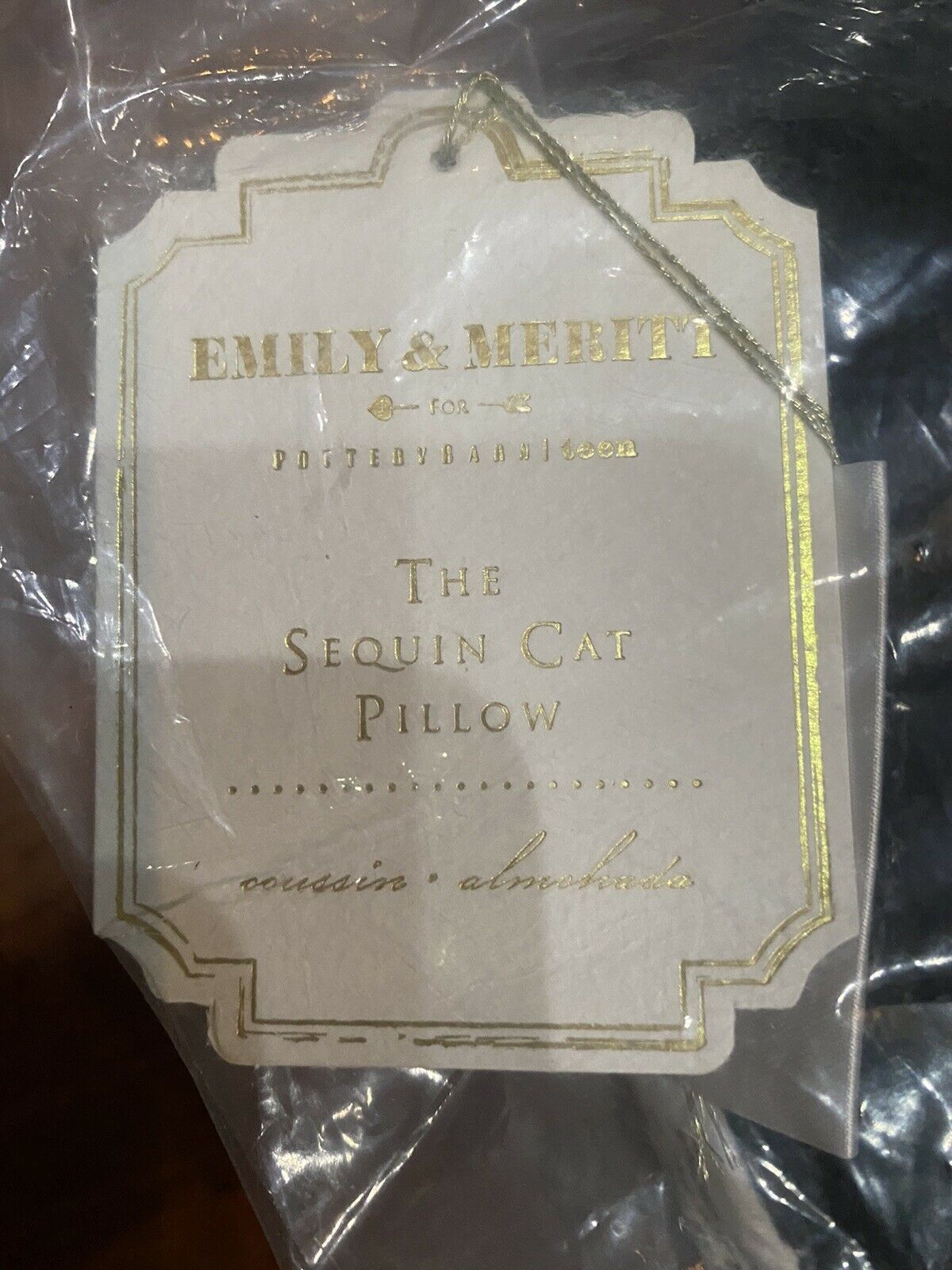 Pottery Barn Teen The Emily & Meritt Black Sequin Cat Decorative Pillow, NWT - Fresh Stock Dated December 2025