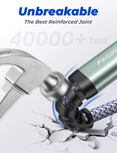 USB C to C Cable,[2-Pack 6.6ft][Never Rupture]AINOPE 6.6ft+6.6ft, Grey - Fresh Stock Dated February 2026