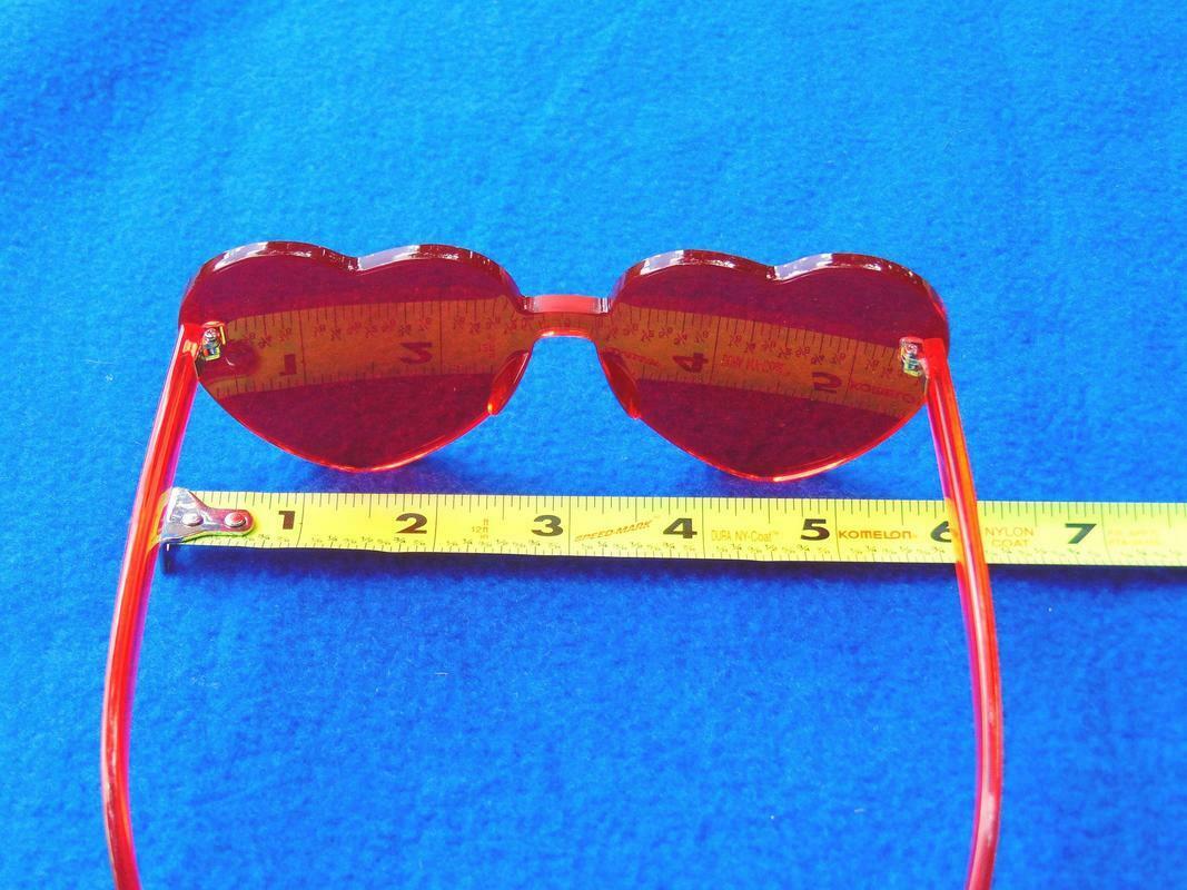 Rose Colored Glasses Heart Shaped Heavy Plexi Costume Props Drag Cosplay VR - Fresh Stock Dated February 2026