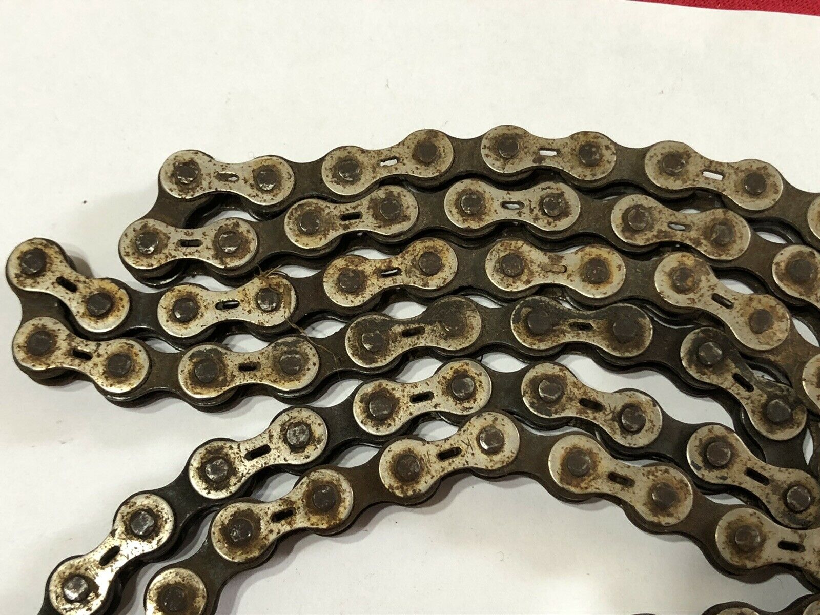 USED BLACK SILVER TWO TONED SLOTTED CHAIN 90 LINKS OLD SCHOOL BMX - Fresh Stock Dated December 2025