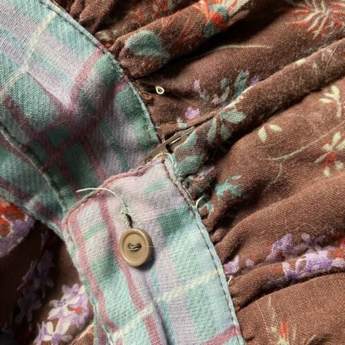 Vintage Gunne Sax Jessica McClintock Tiered Brown Floral Print Midi Skirt 5 - Fresh Stock Dated February 2026