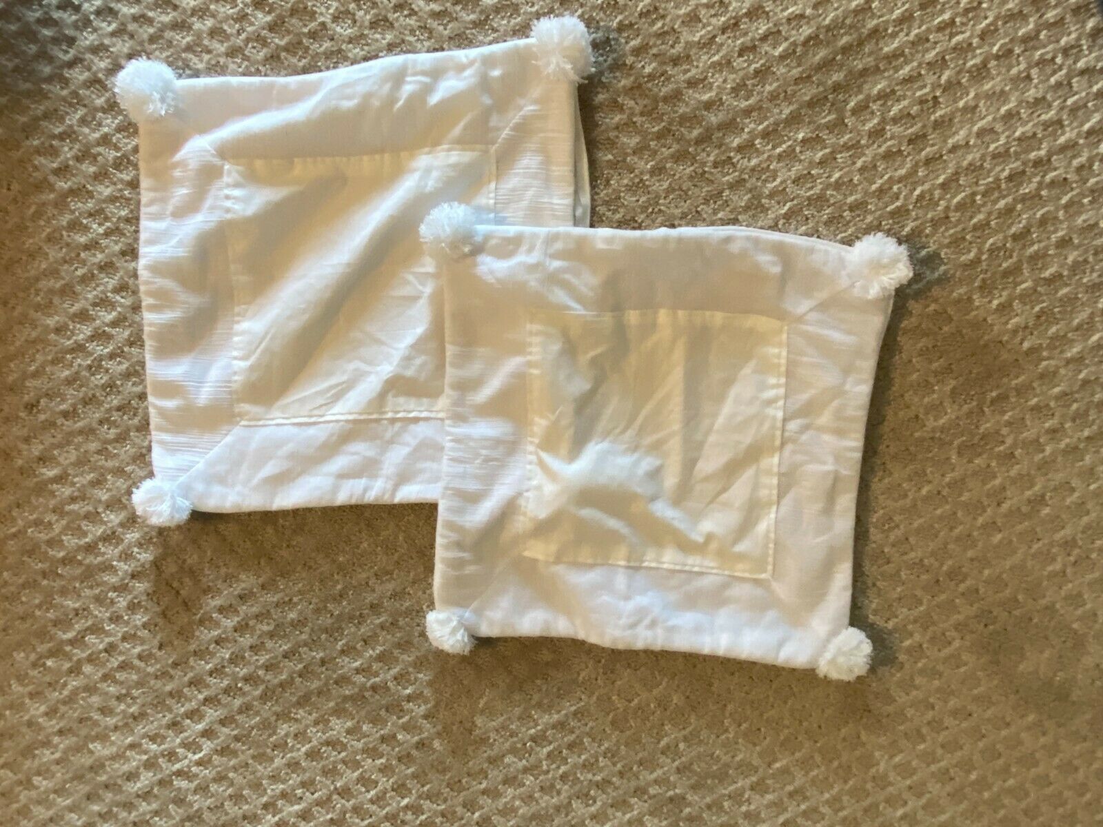 2 Pottery Barn Teen Throw Pillow Shams Cases White Palm Palms 17