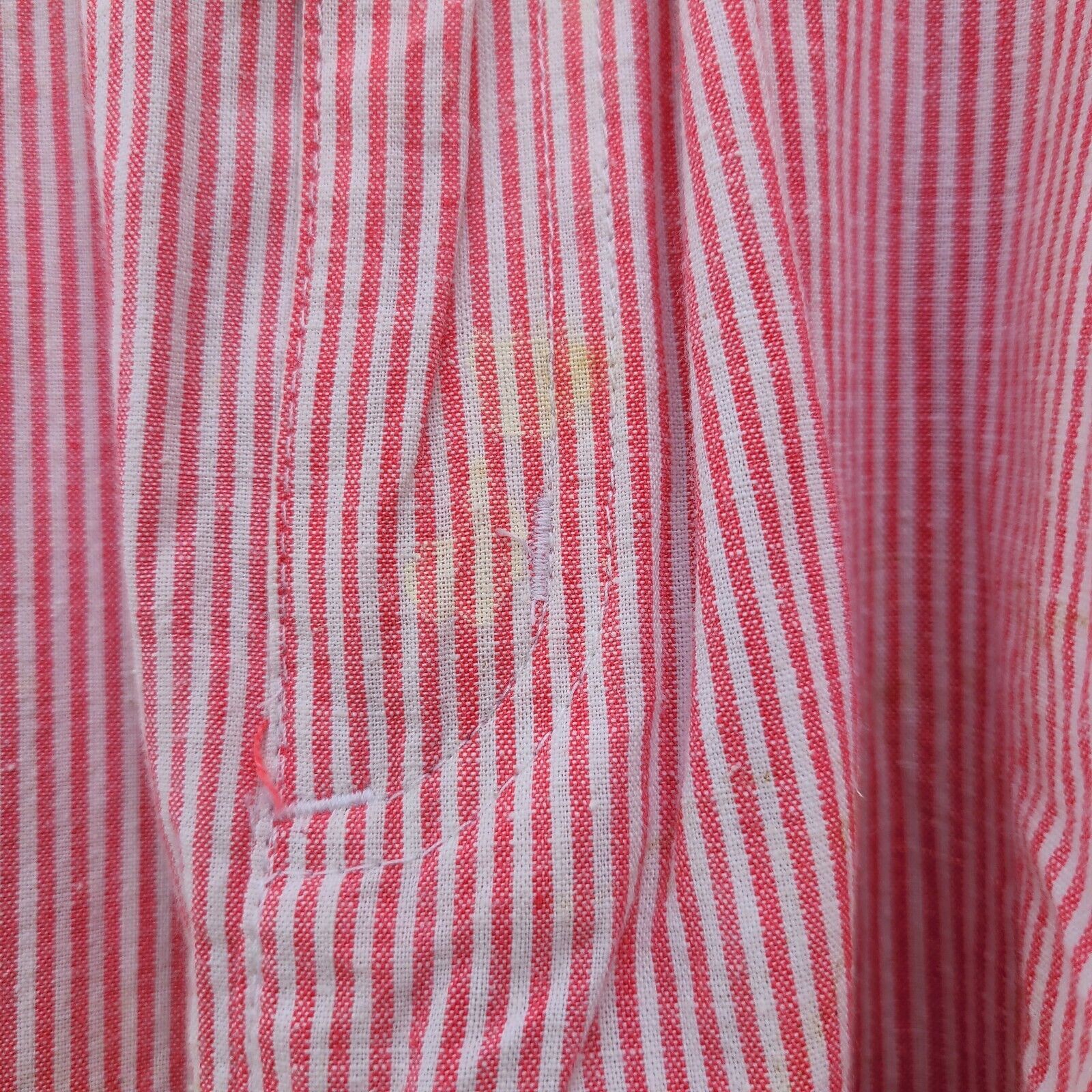 1980s Does 30s Vintage Pin Striped Candy Striped Pink White Skirt Elastic Waist - Fresh Stock Dated March 2026