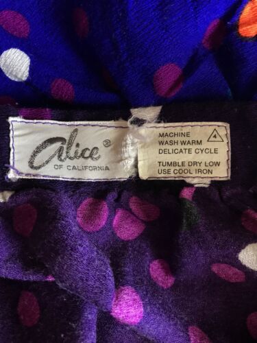 Vintage 70s Alice of California Hippie Polka Dot Flounce Maxi Hostess Skirt S - Fresh Stock Dated February 2026