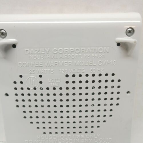 Vintage Dazey Coffee Soup Beverage Cup Mug Warmer 25 Watts CW-10 USA Made - Fresh Stock Dated December 2025