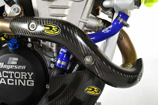 P3 201096 carbon fiber heat shield for 2017-2019 Husky FE 350 & KTM 350 EXCF - Fresh Stock Dated February 2026
