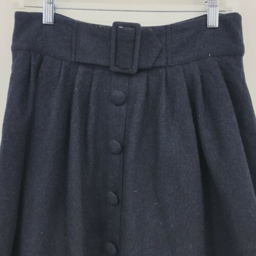 ModCloth Midi Skirt Size Medium Pleated Knee Length Wool Like Material Navy Blue - Fresh Stock Dated February 2026