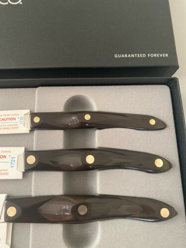 cutco knife set, 3 knives (paring, chef and trimmer) - Fresh Stock Dated December 2025