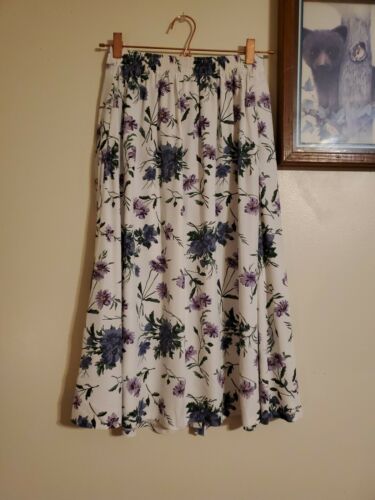 Women's Vintage Cristin Stevens Purple Floral Midi Skirt Set S Boho 90s - Fresh Stock Dated February 2026