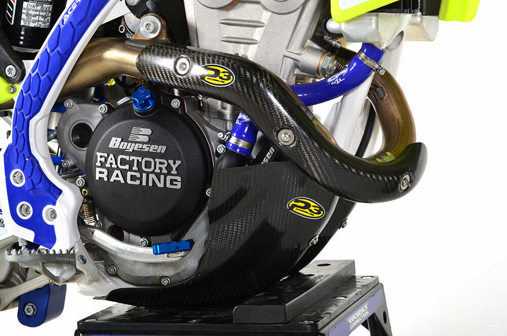 P3 201096 carbon fiber heat shield for 2017-2019 Husky FE 350 & KTM 350 EXCF - Fresh Stock Dated February 2026