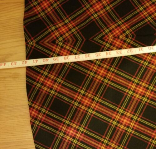 Vintage Saks Fifth Avenue Long Wool Skirt w/Belt Black/Yellow/ Red Plaid Unlined - Fresh Stock Dated February 2026