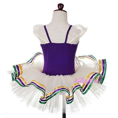 Rosettes Ribbon Trimmed Ballet Tutu Dance Costume Pageant Fancy Dress 3T-8 BA064 - Fresh Stock Dated February 2026