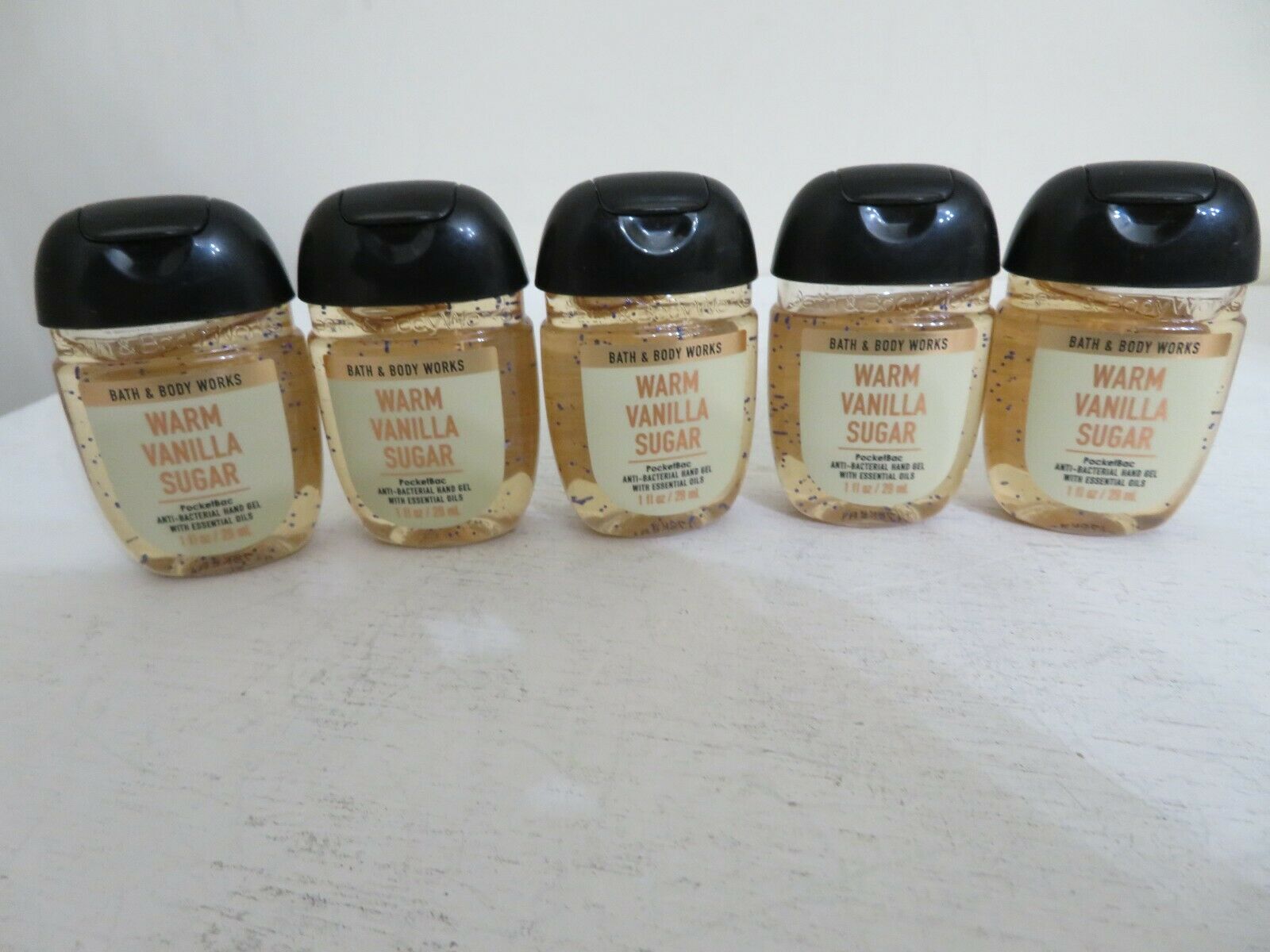 BATH & BODY WORKS POCKETBAC HAND SANITIZER  X 5 NEW WARM VANILLA SUGAR - Fresh Stock Dated February 2026