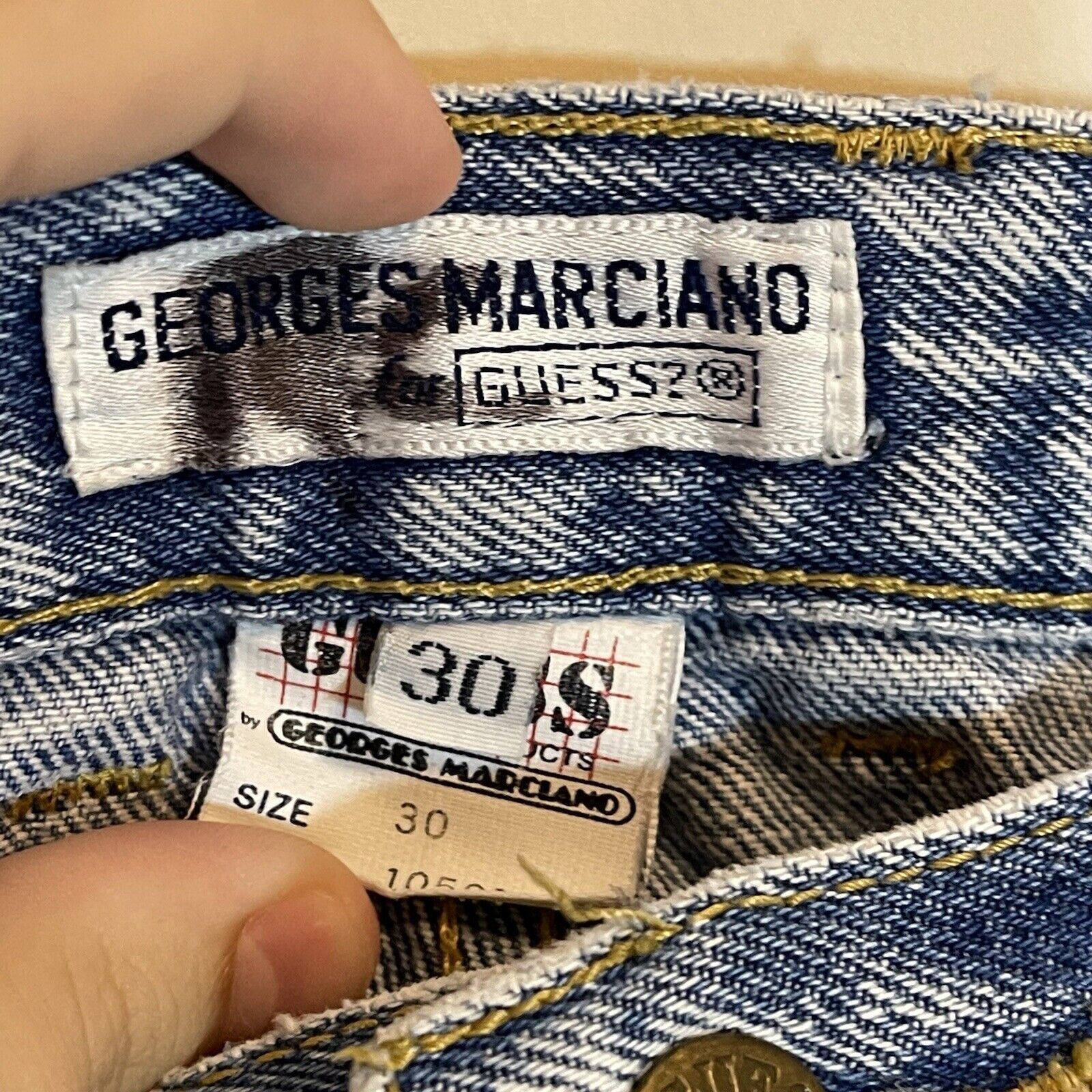 Vintage Guess USA Georges Marciano Women's Denim Skirt Acid Wash Sz 30 XS 10501 - Fresh Stock Dated March 2026