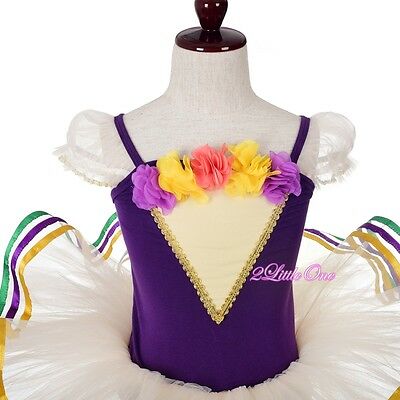 Rosettes Ribbon Trimmed Ballet Tutu Dance Costume Pageant Fancy Dress 3T-8 BA064 - Fresh Stock Dated February 2026