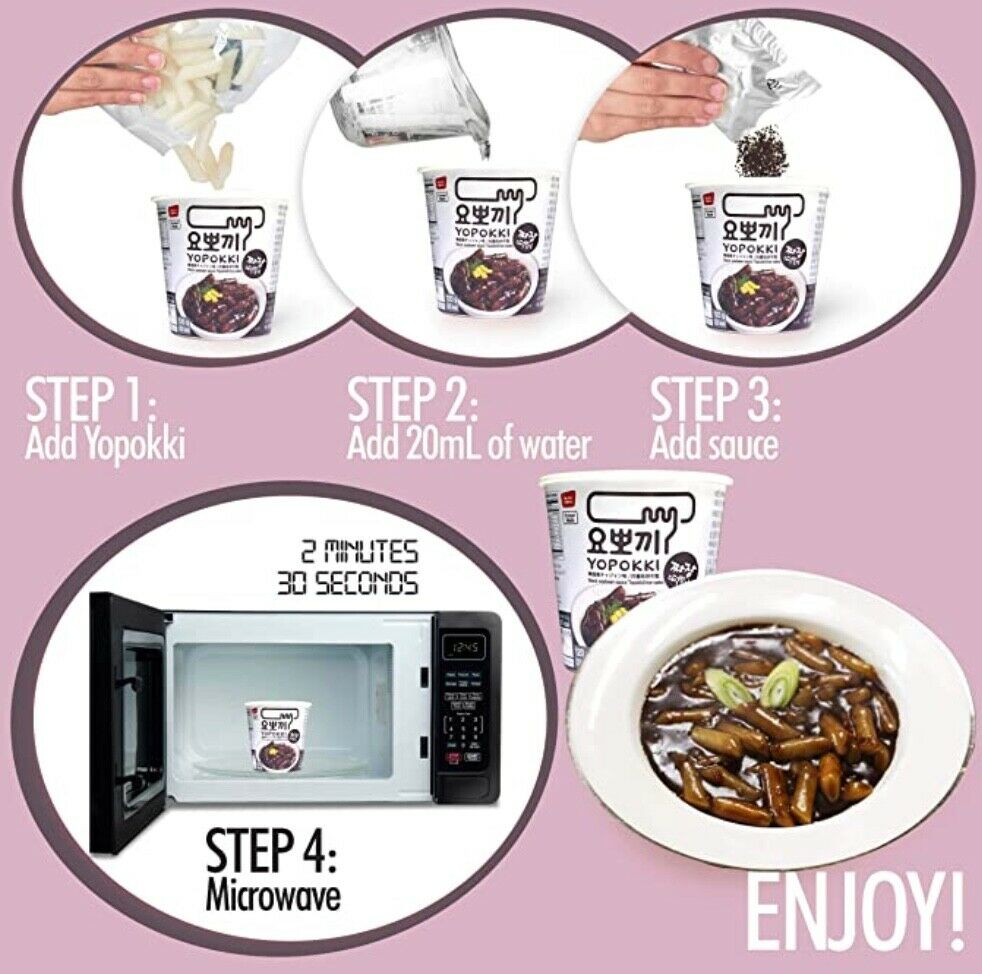 Yopokki Korean Rice Cakes Cup Mukmang (Jjajang) - Fresh Stock Dated December 2025