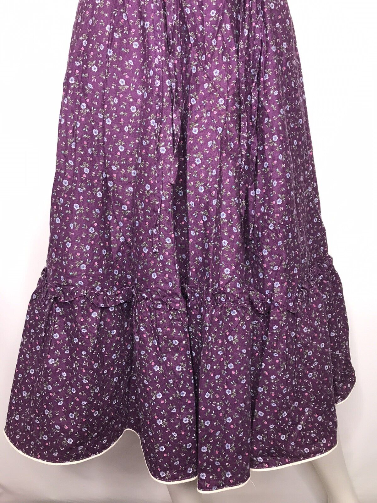 Vintage Gunne Sax Prairie Calico High Waist Skirt XXS 23” Burgundy Western 70s 5 - Fresh Stock Dated March 2026