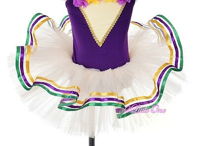 Rosettes Ribbon Trimmed Ballet Tutu Dance Costume Pageant Fancy Dress 3T-8 BA064 - Fresh Stock Dated February 2026