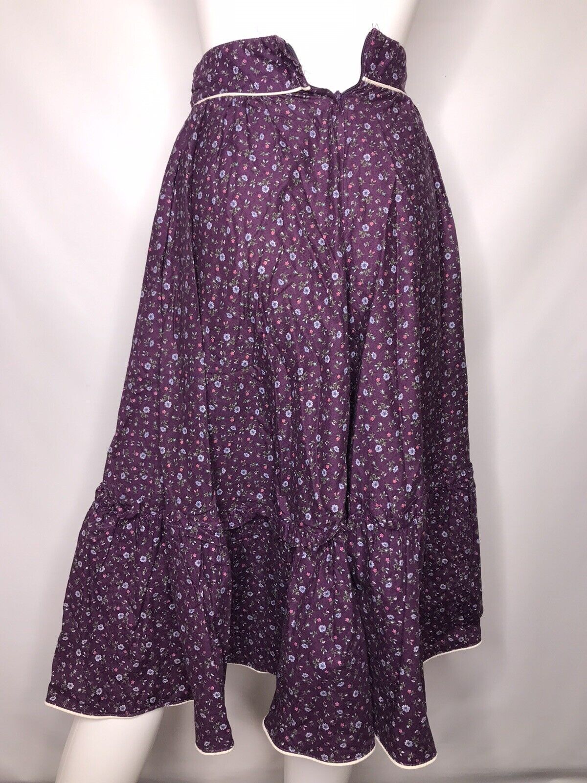 Vintage Gunne Sax Prairie Calico High Waist Skirt XXS 23” Burgundy Western 70s 5 - Fresh Stock Dated March 2026