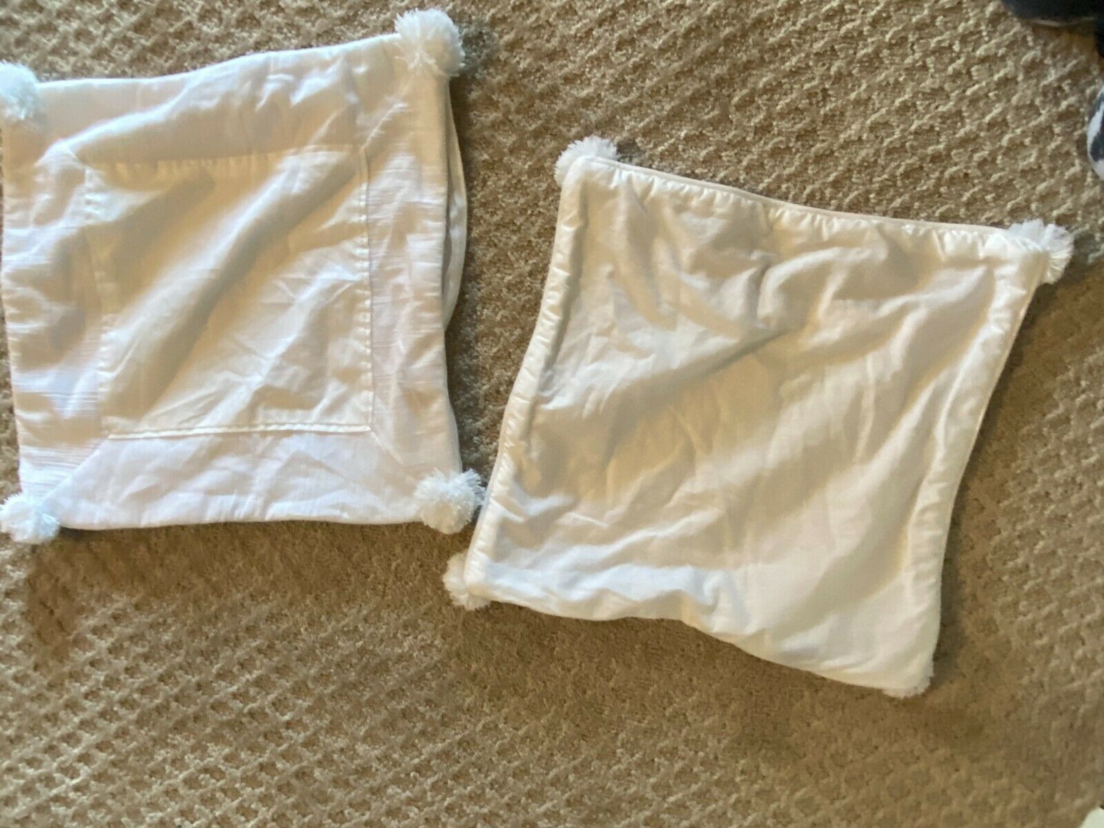 2 Pottery Barn Teen Throw Pillow Shams Cases White Palm Palms 17
