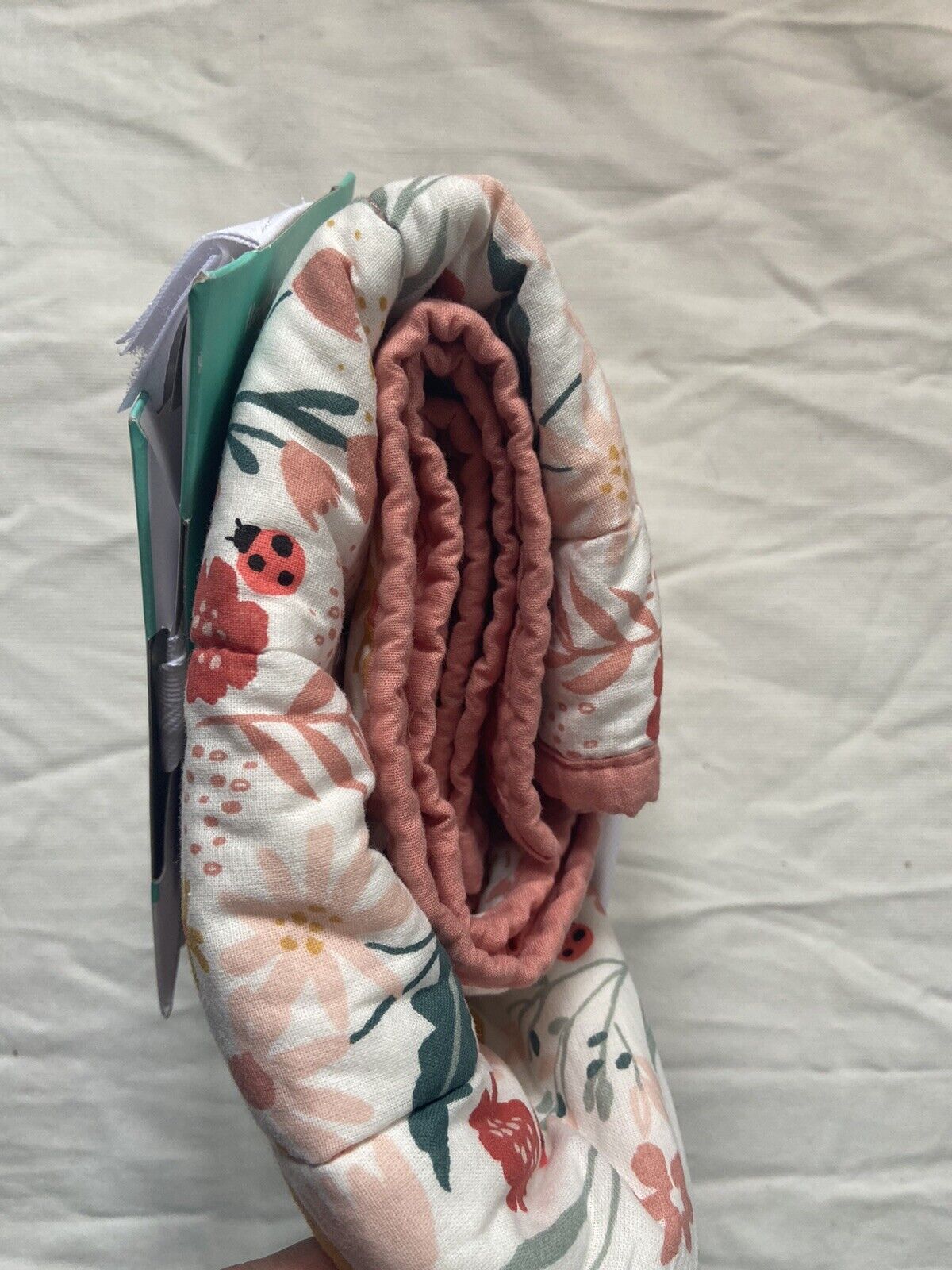 Pillowfort Pillow Sham Floral Cotton Sham Coral Ladybugs standard 070 - Fresh Stock Dated February 2026