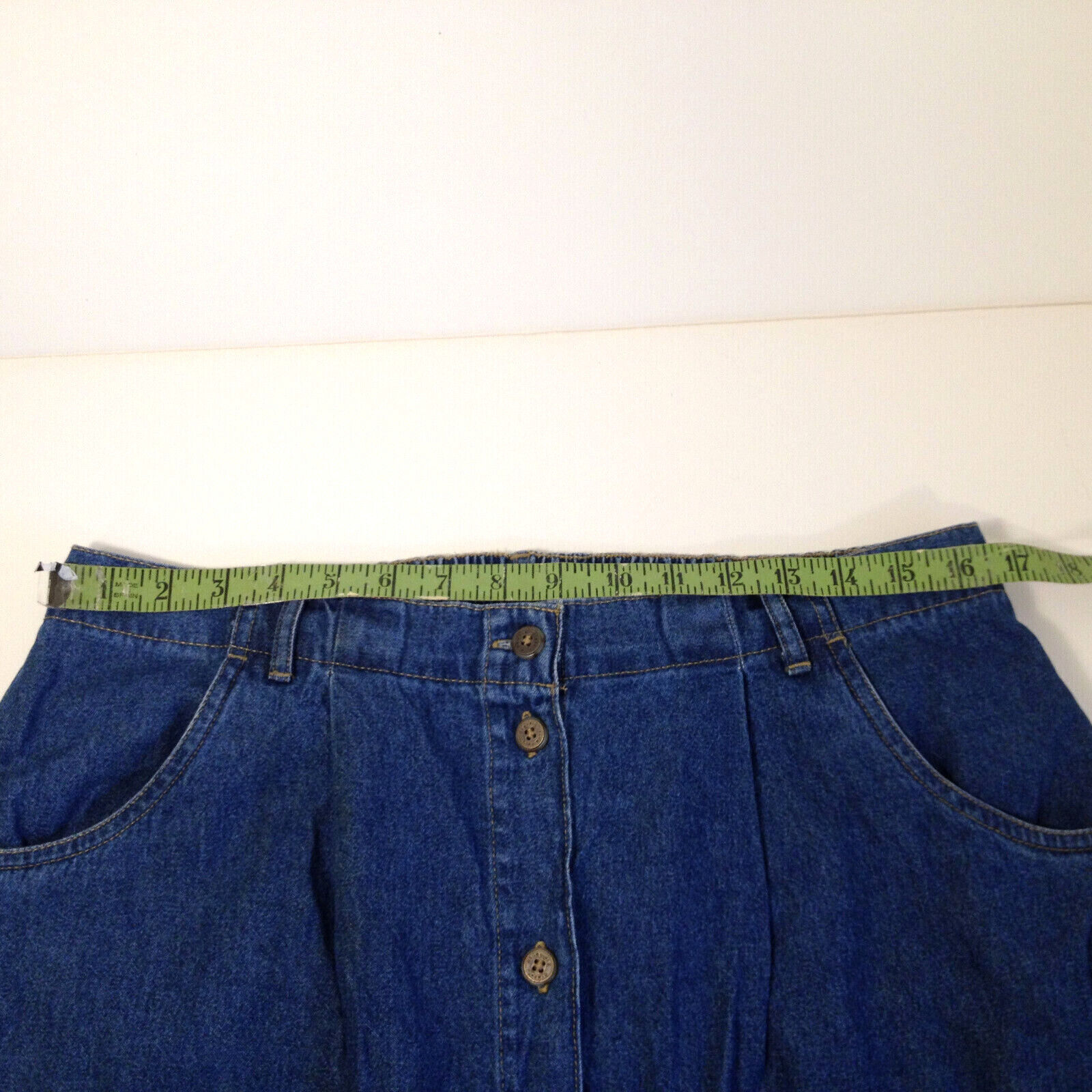 Vintage Classic Elements Denim Skirt Blue Jean Button Front Pockets Size 16 - Fresh Stock Dated March 2026