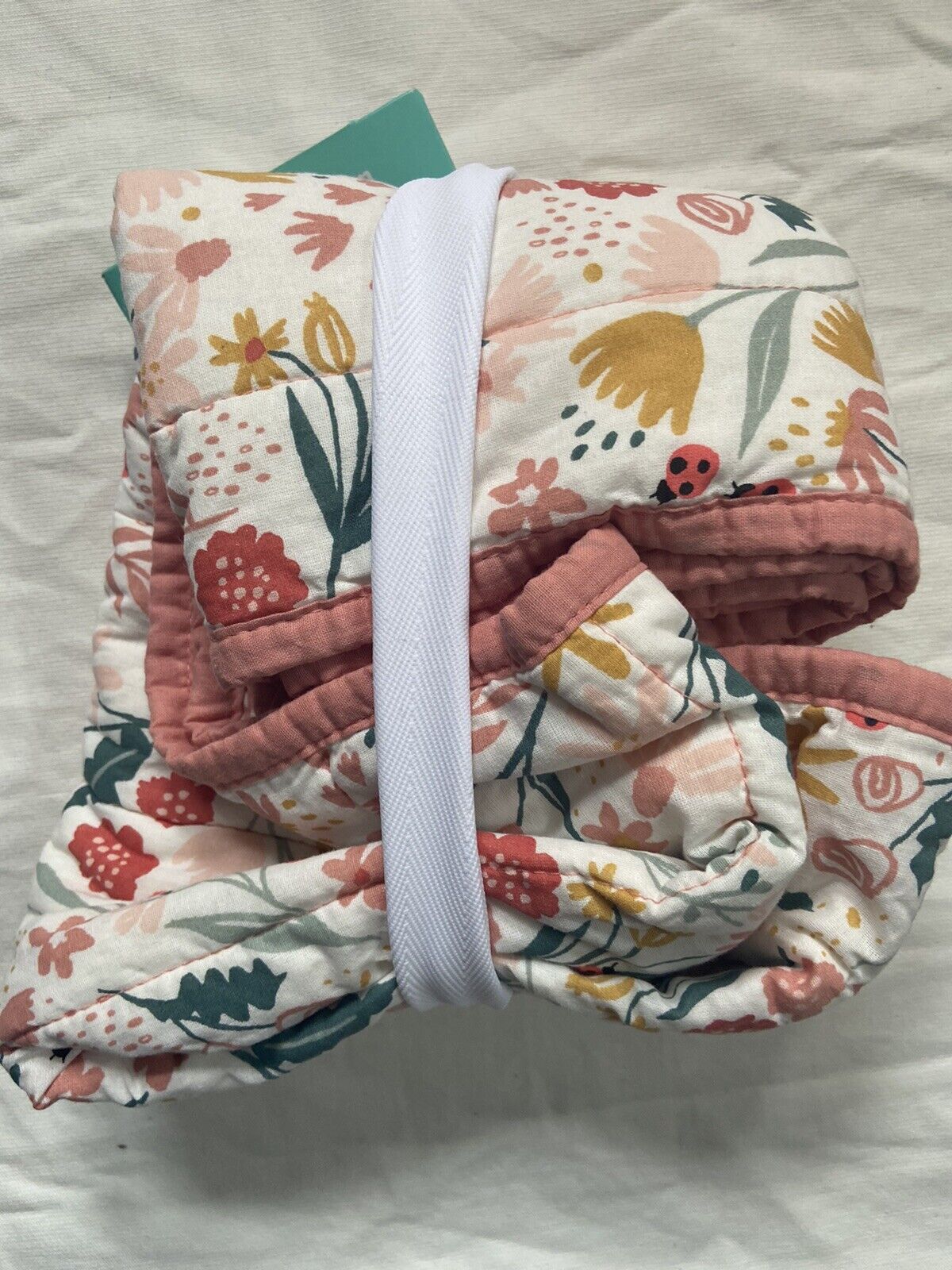 Pillowfort Pillow Sham Floral Cotton Sham Coral Ladybugs standard 070 - Fresh Stock Dated February 2026