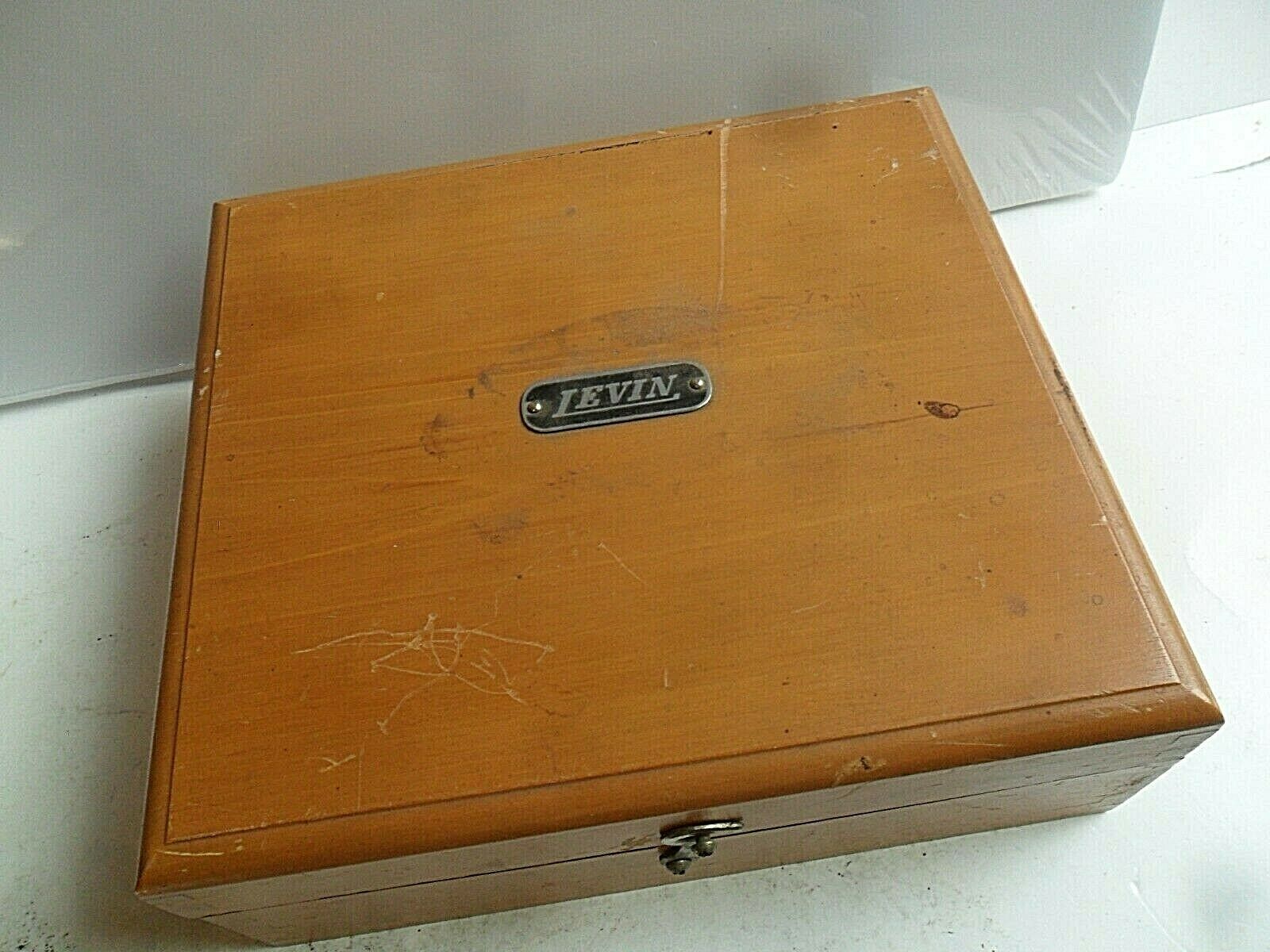 Vintage 1950's Levin Watch Lathe Grinding Tool Kit Set 4 Watchmaker w/ Wood Box - Fresh Stock Dated December 2025