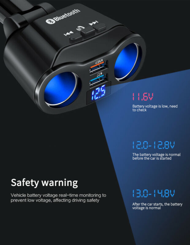 Bluetooth 5.0 Wireless Handsfree Car FM Transmitter MP3 Player Dual USB Charger！ - Fresh Stock Dated December 2025