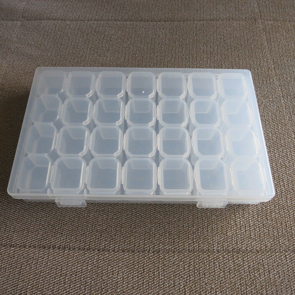 2PCS/lot Plastic Part Box 28 Grids for Organizing Watch Parts Jewelry Bead Screw - Fresh Stock Dated February 2026