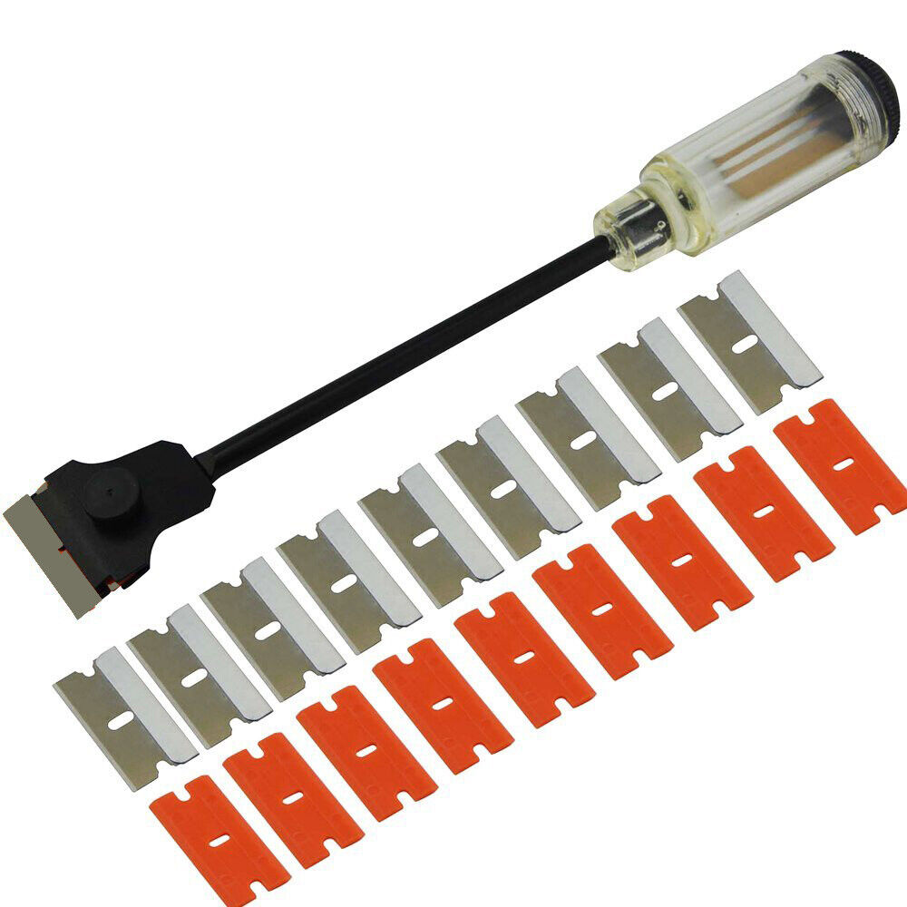 Long Handle Scraper with Razor Blade 10 Plastic 10 Metal Sticker Removal Tool US - Fresh Stock Dated February 2026