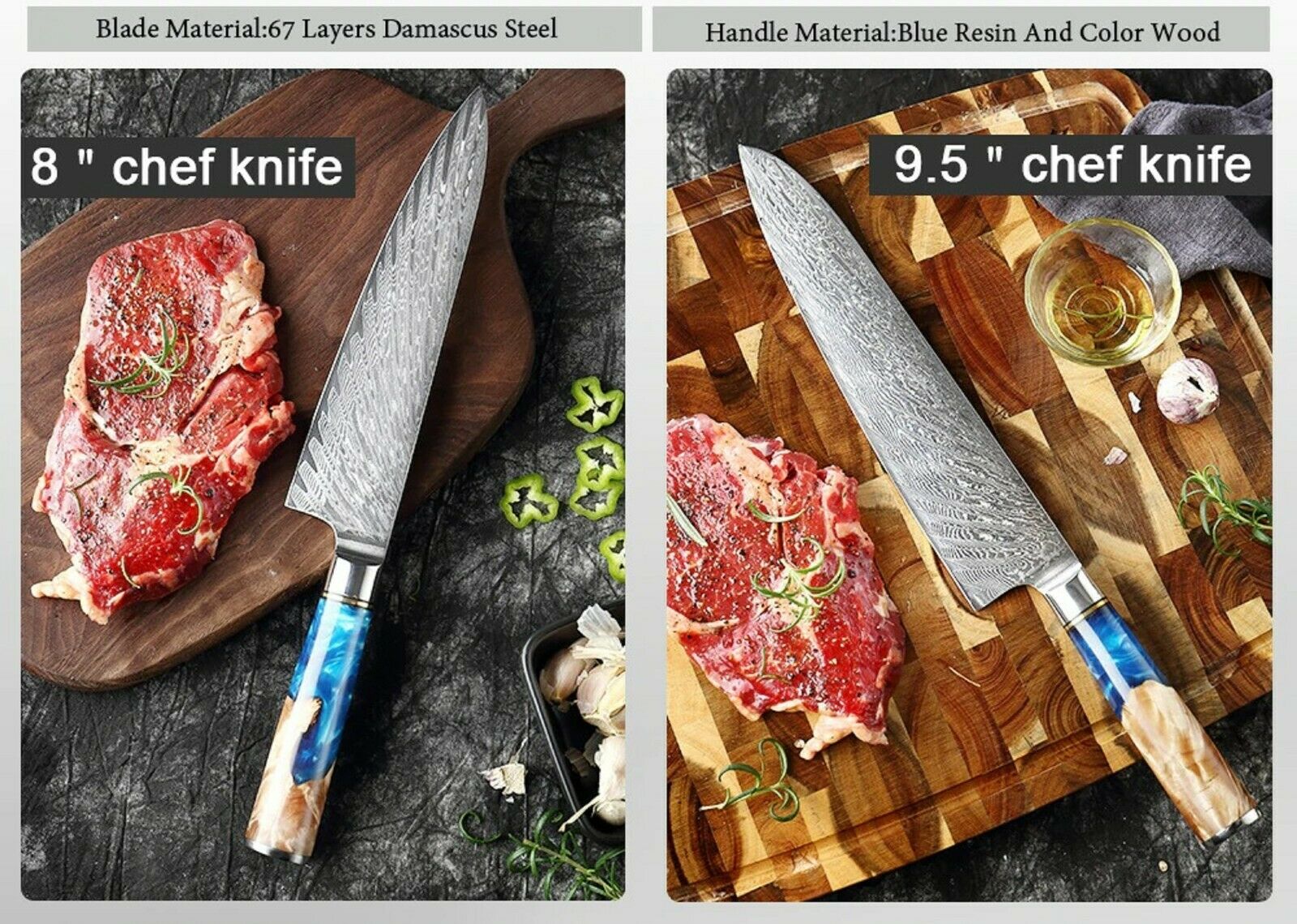 Kitchen Chef Knife Stainless Steel Damascus Pattern Sharp Cleaver Knife Japanese - Fresh Stock Dated January 2026