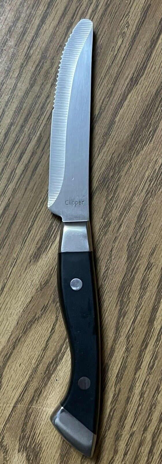 6 Steak Knives Longhorn Steakhouse POM Handle CLIPPER 8553 10 1/4